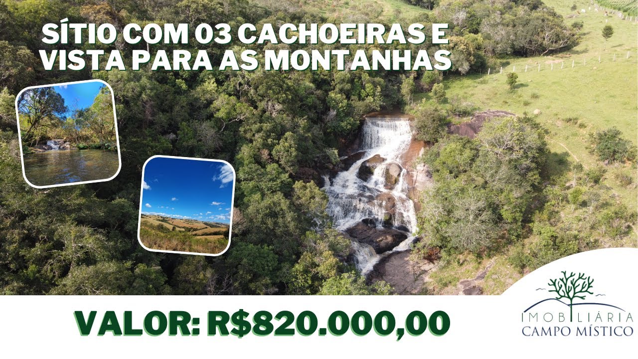 SÍTIO COM 03 CACHOEIRAS E VISTA PARA AS MONTANHS A VENDA NO SUL DE MINAS - REF.527 - (VENDIDO)