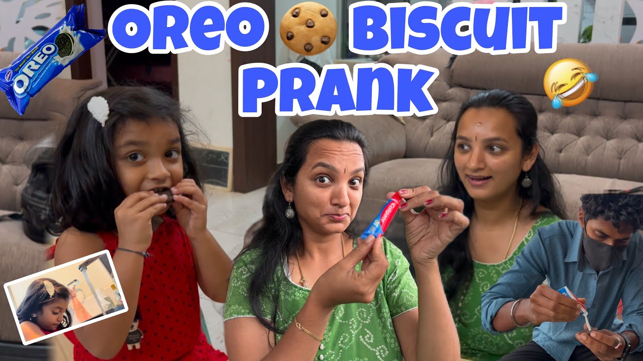 Cream-கு பதில் Colgate paste❗️Oreo biscuit prank on saanu |இனி அத அவ சாப்பிடவே மாட்டா🤯#saanvikashree