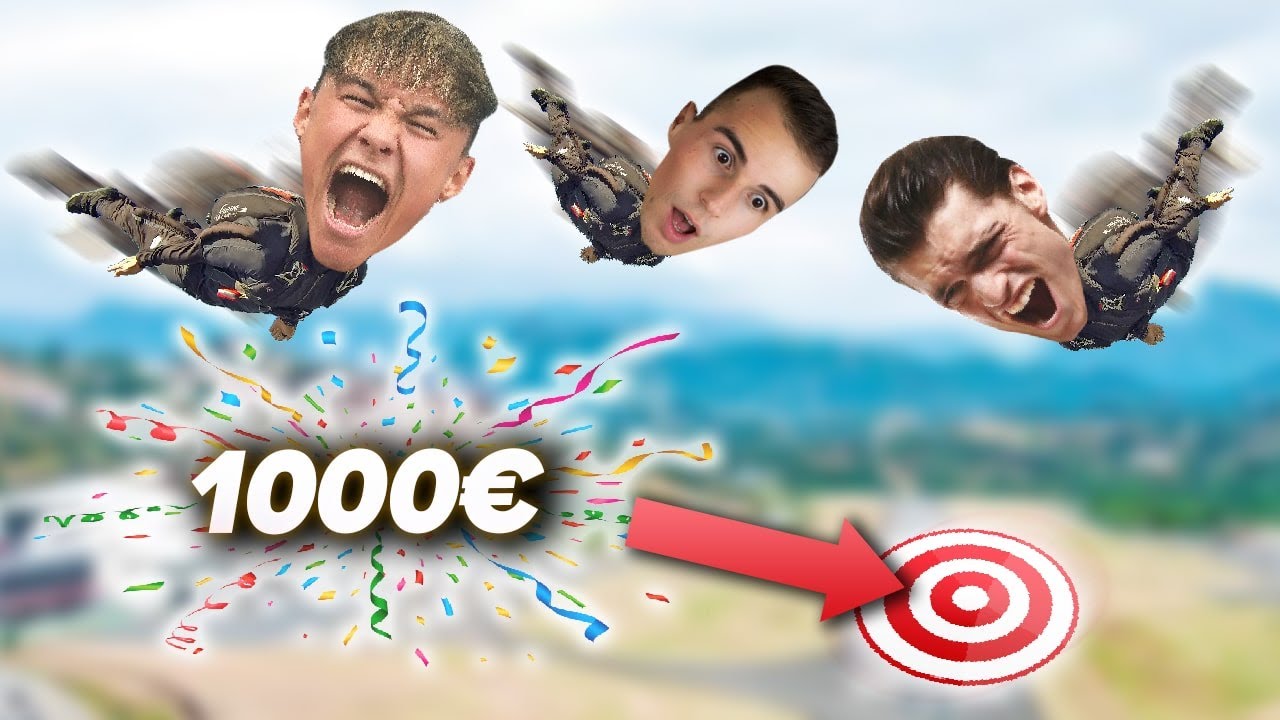 1000€ À CELUI QUI ATTERRIT SUR LA CIBLE ! (défi parachute ft. @ANTOINE FOMBONNE & @AURELIEN ROY)