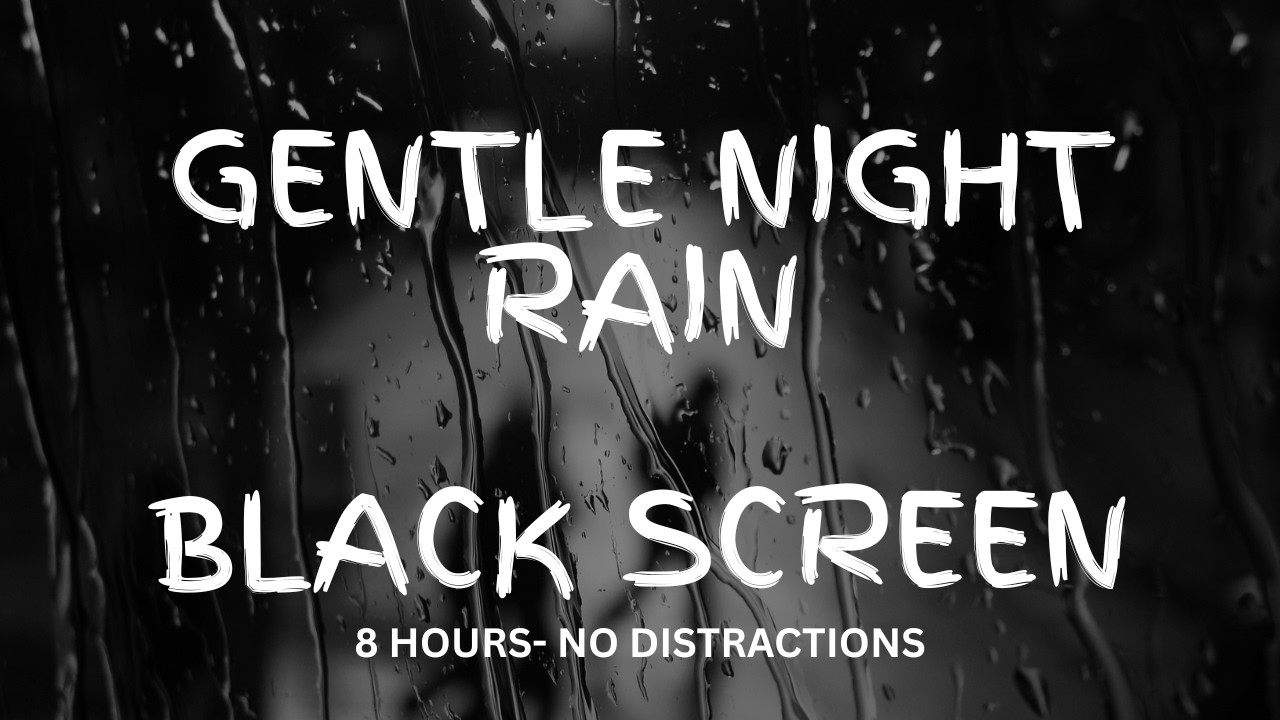 8 Hours of Rain on a Dark Window 🌧️ | Deep Sleep, Relaxation & Study Ambience (Black Screen)