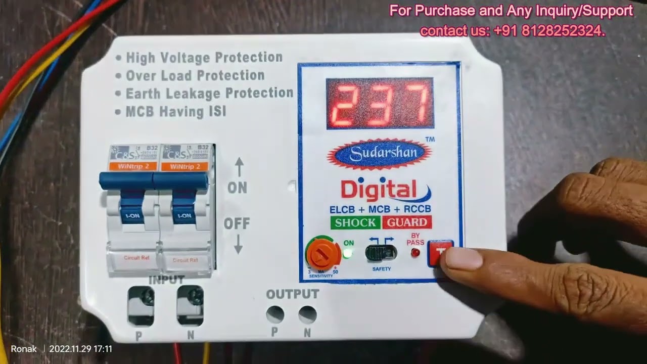 Digital ELCB MCB RCCB, 32A, 40A, 63A Available