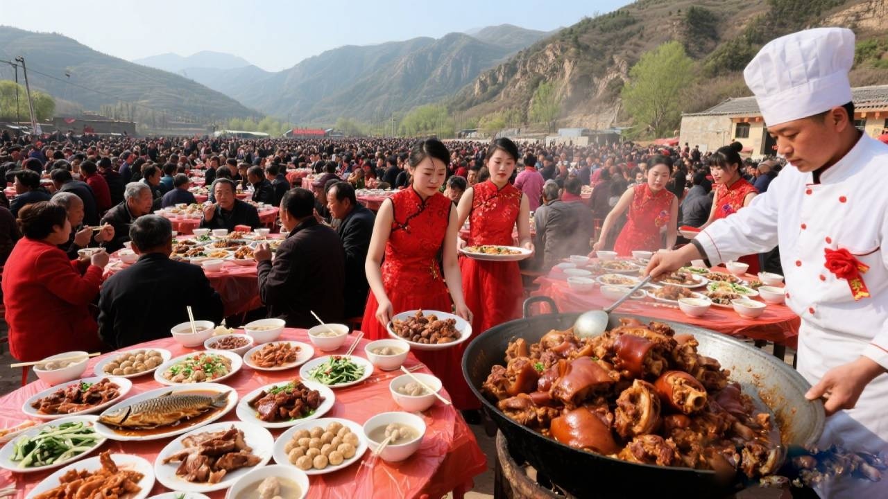 山东临沂农村大席！500一桌的标准你们觉得怎么样？红烧肘子太诱人了！【我是忐忑妞】