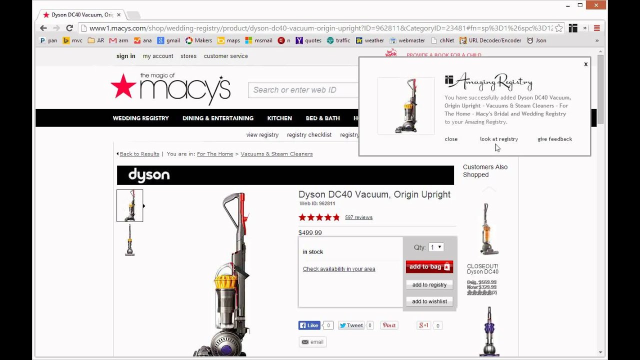 Add To Registry - Amazing Registry - Chrome Extension