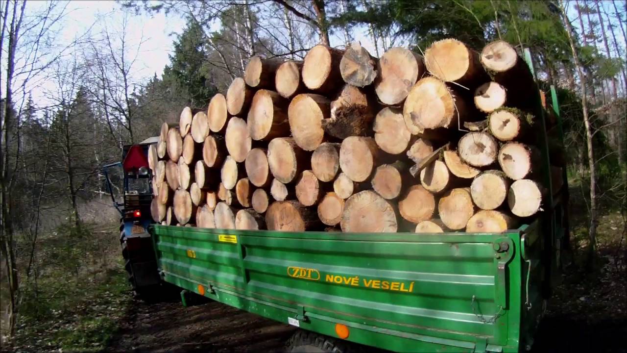 Zetor 6945 jízda se dřevem