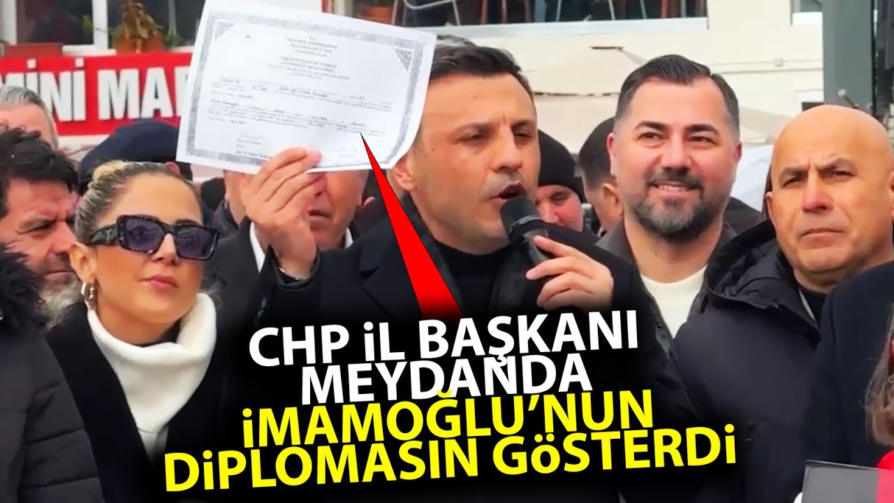 CHP İstanbul İl Başkanı Özgür Çelik, Esenyurt Meydanı'nda Ekrem İmamoğlu'nun diplomasını gösterdi!