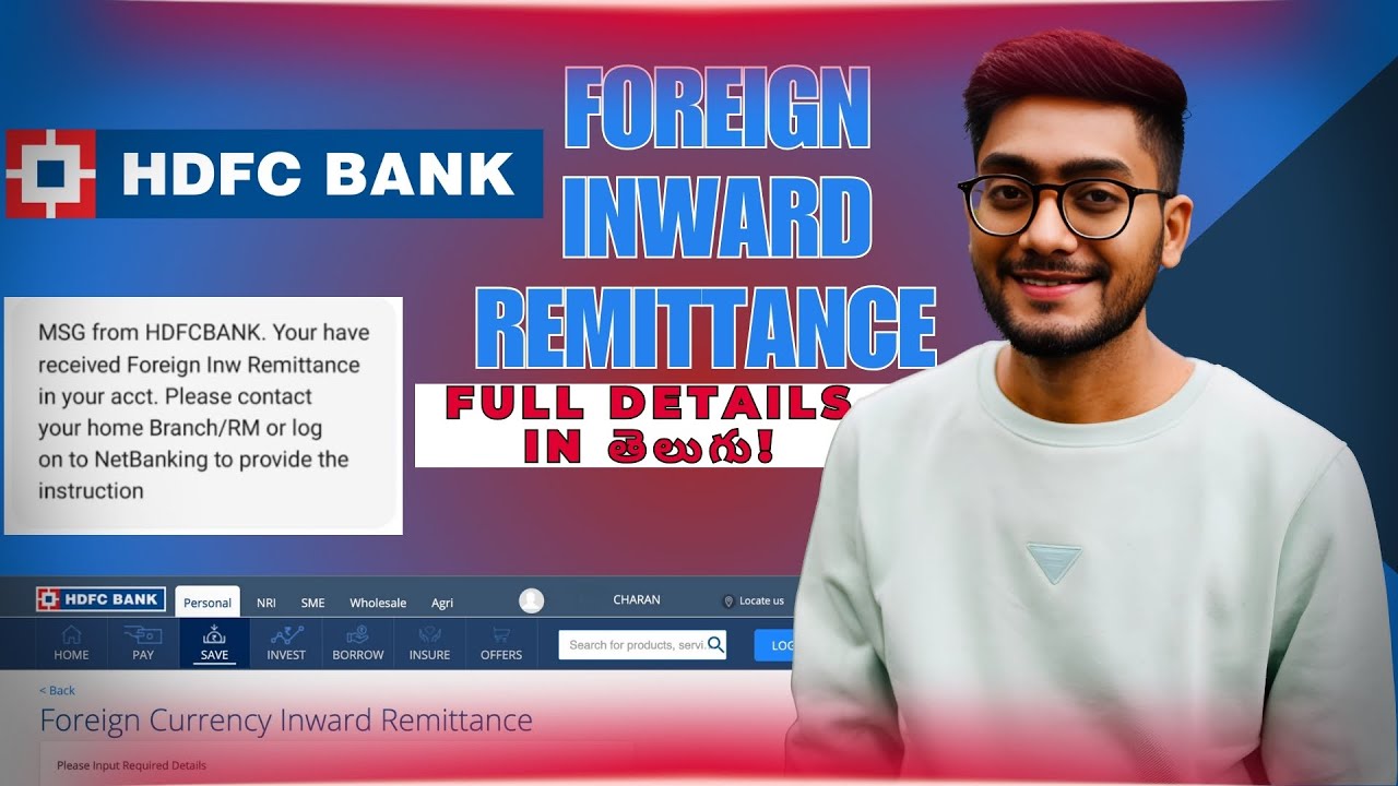 How to Receive Foreign Inward Remittance in HDFC Bank | FIRC & Purpose Code Explained (in Telugu)