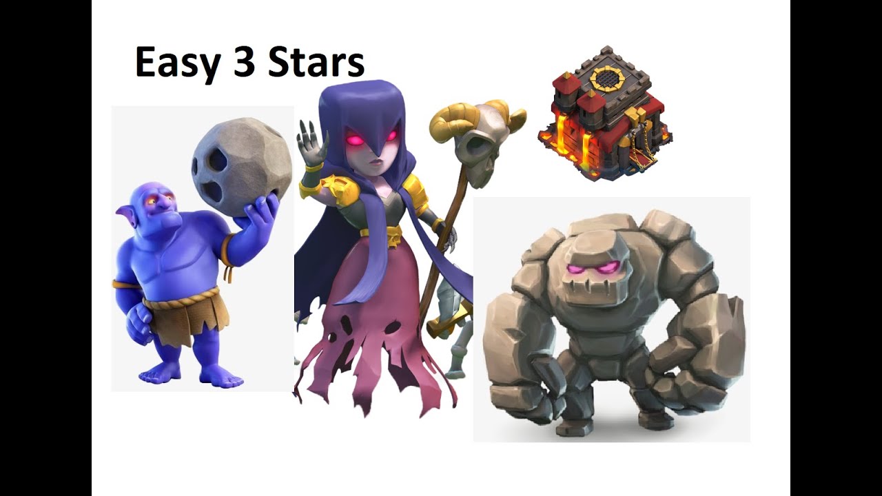 TH10 War Attack Strategy || Golem Bowler Witch || Clash of Clans