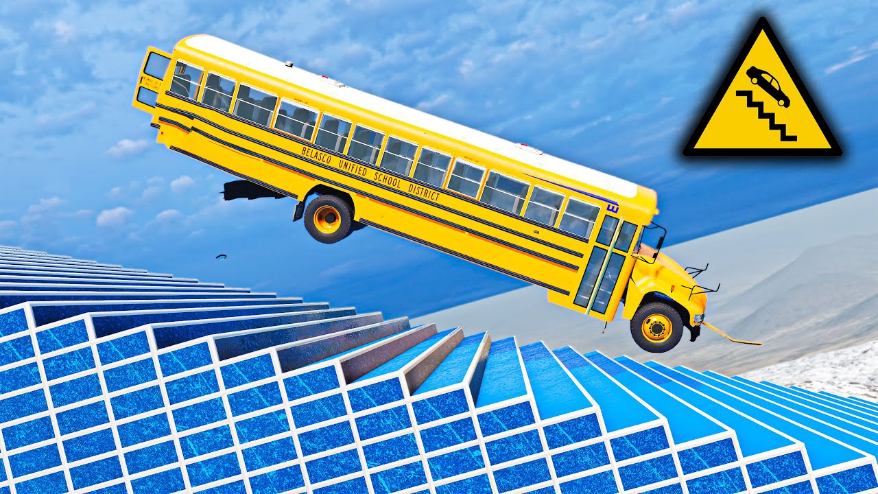 Cars vs Stairs – This One Went Completely Out of Control 😳 | BeamNG.drive