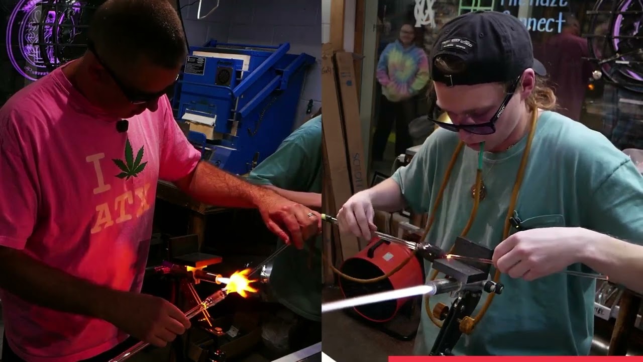 Glassblower RACE to make Nectar Collector using Electrum | Glass Man Standing