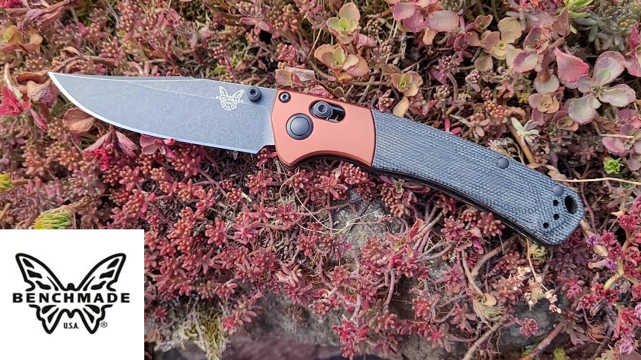 Benchmade Mini Crooked River Burnt Copper and Black Micarta