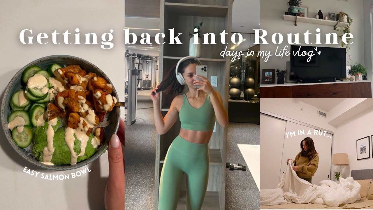 GETTING BACK INTO ROUTINE: Pilates, Fighting Winter Blues, Easy Salmon Bowl | VLOG