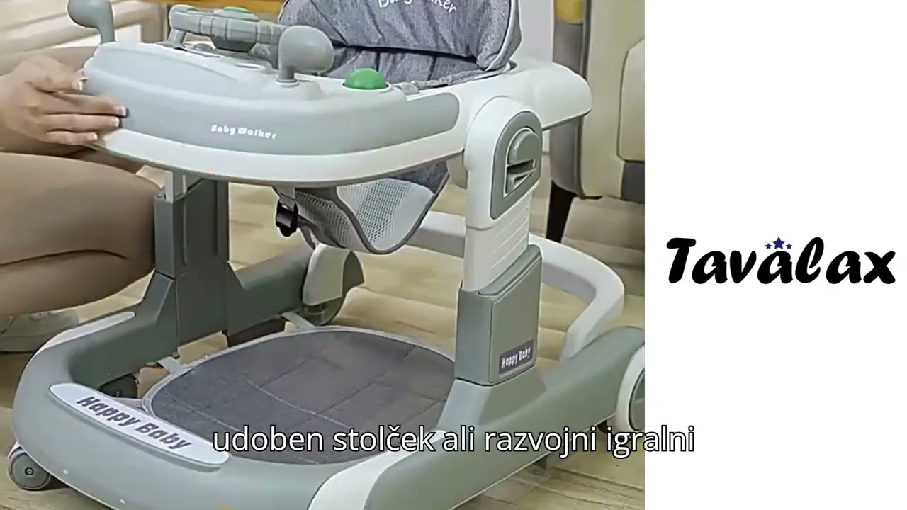 Otroški hojček Tavalax Baby 3 v 1 z razvojnim igralnim centrom in pladnjem za hranjenjel  - 6047 SI