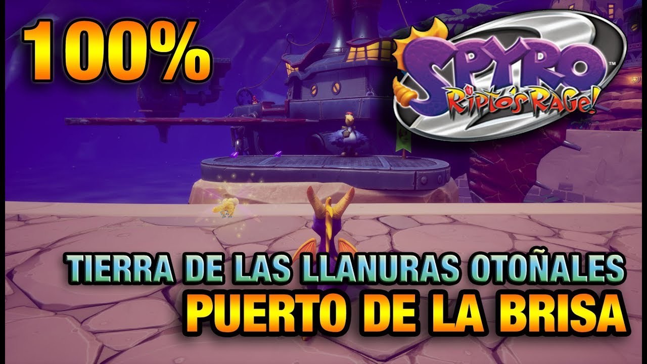 SPYRO 2 | 100% y TROFEOS de PUERTO DE LA BRISA | LLANURAS OTOÑALES | GEMAS, ORBES, TALISMAN