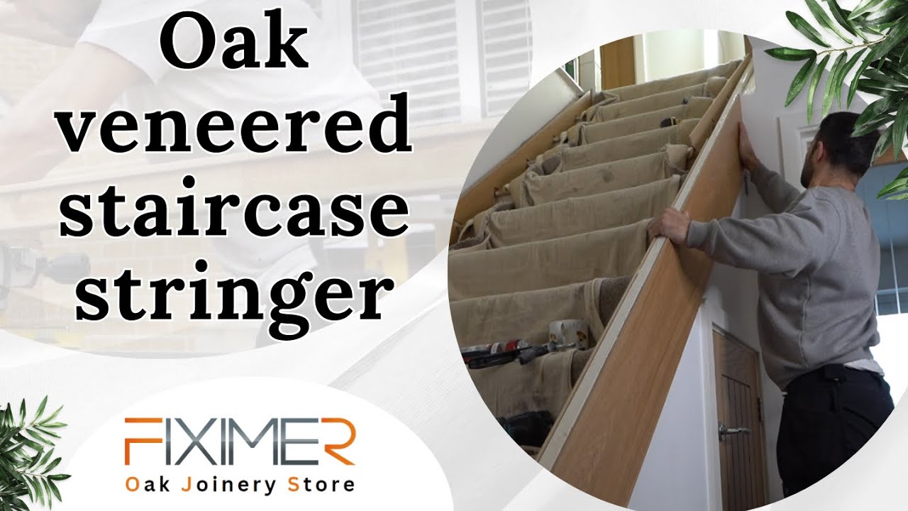 Oak veneered staircase stringer