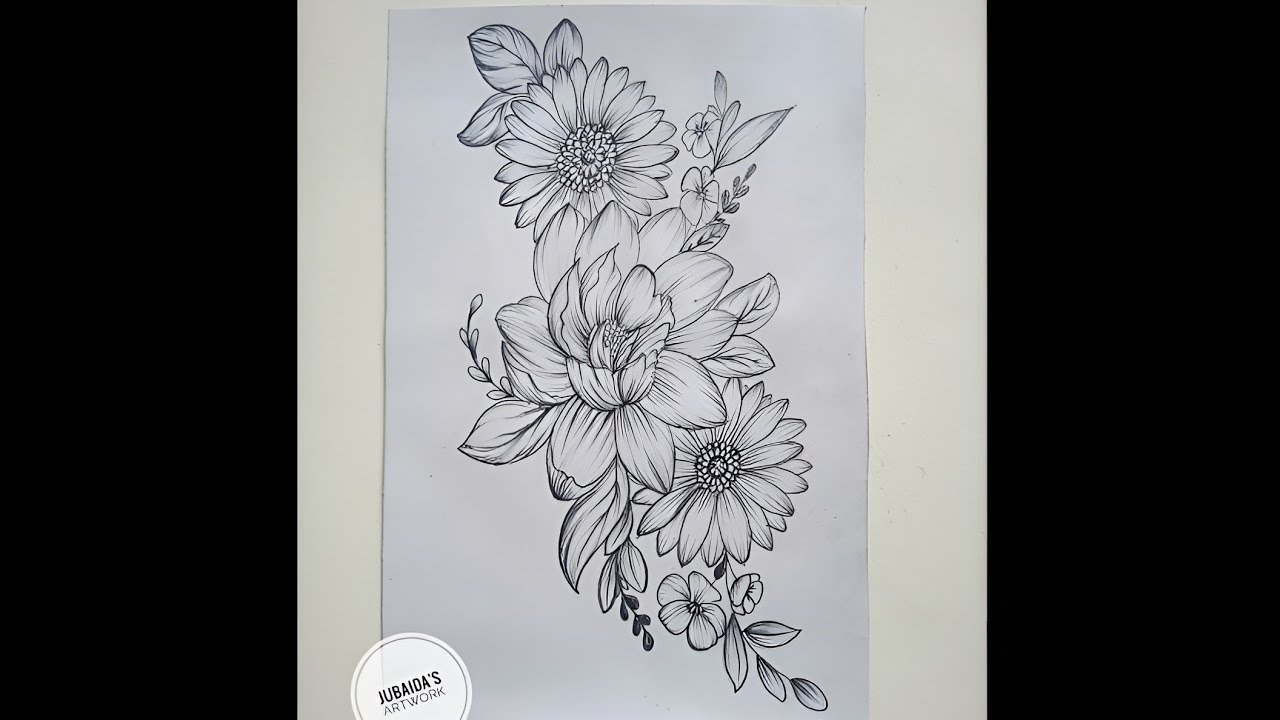 How to draw flower with pencil? 