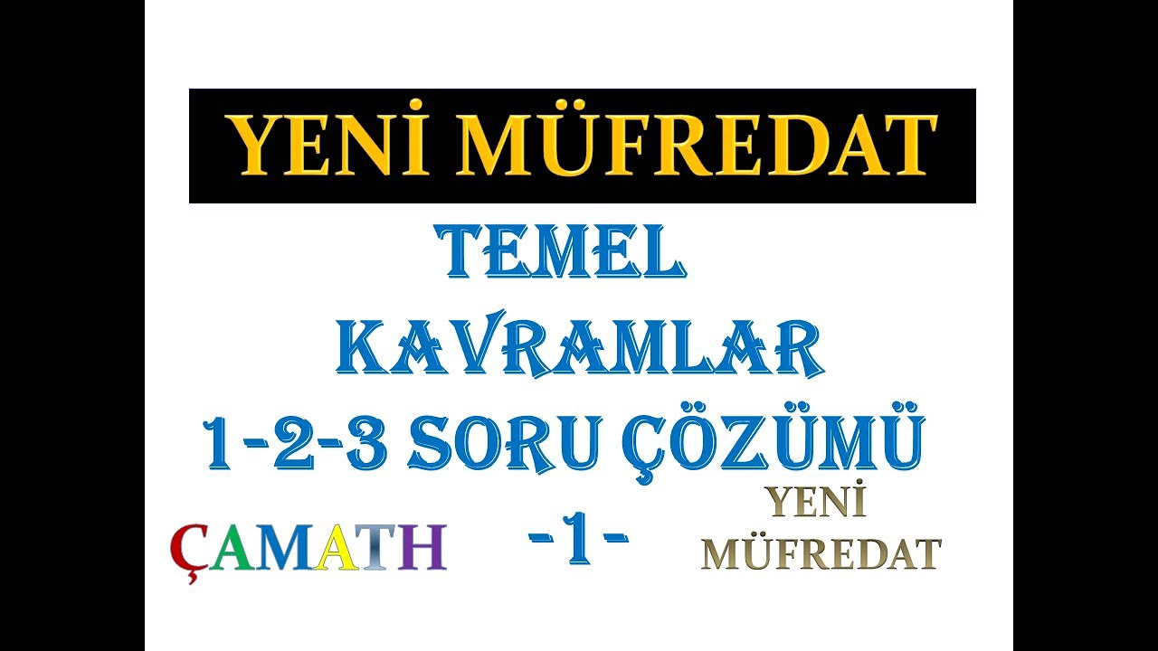 Temel Kavramlar Soru Çözümü -1 | Yks 2023 | KPSS | DGS | TYT
