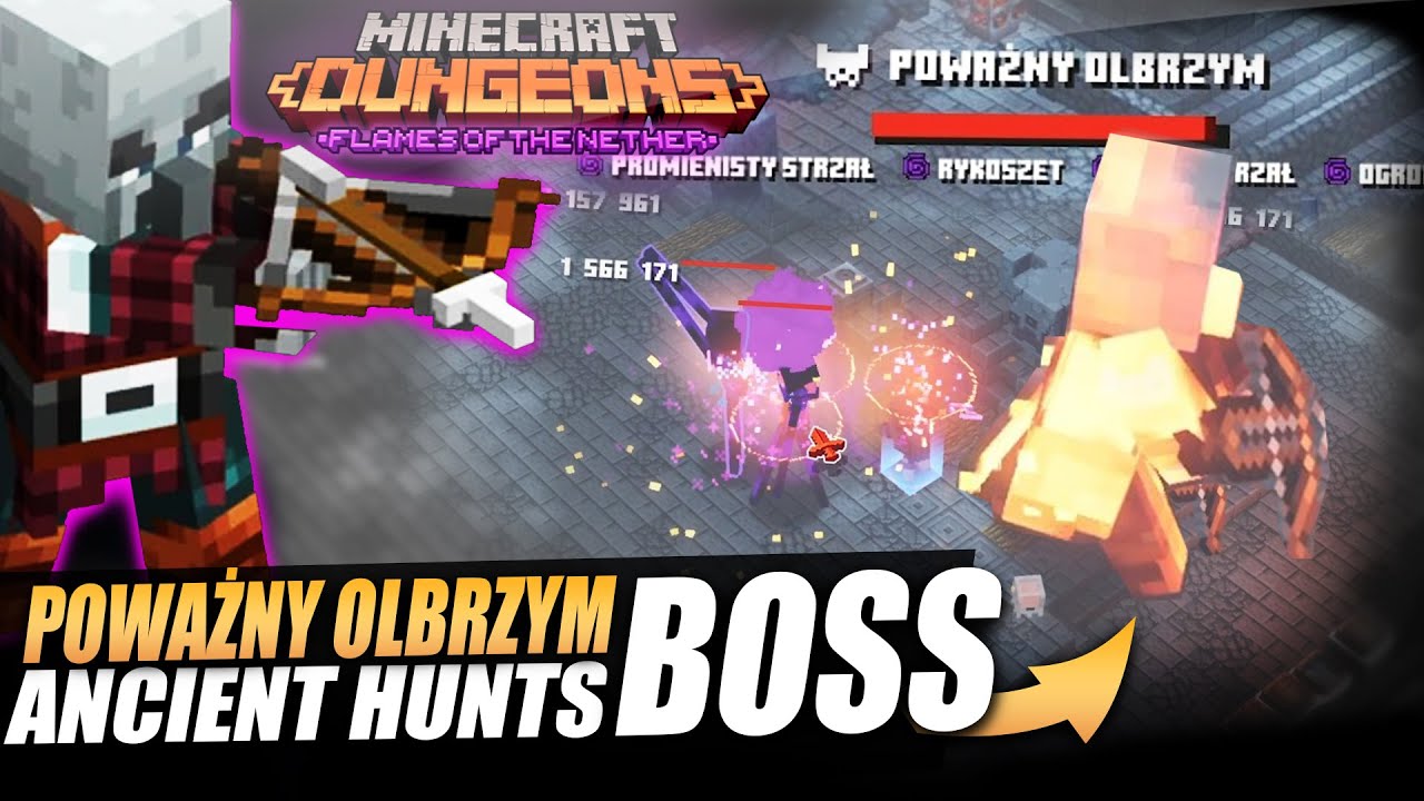 POWAŻNY OLBRZYM z ANCIENT HUNTS - Minecraft Dungeons PL Nether DLC