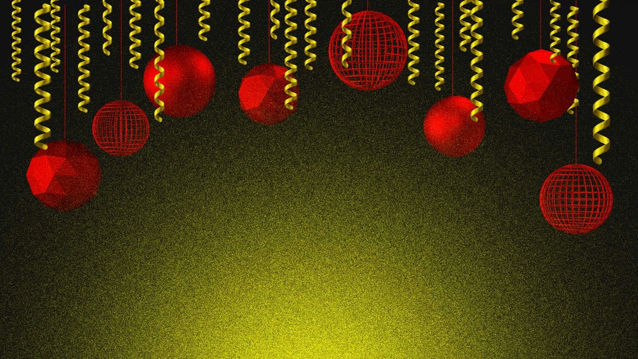 Christmas tree balls red and yellow. New Year background 1 hours