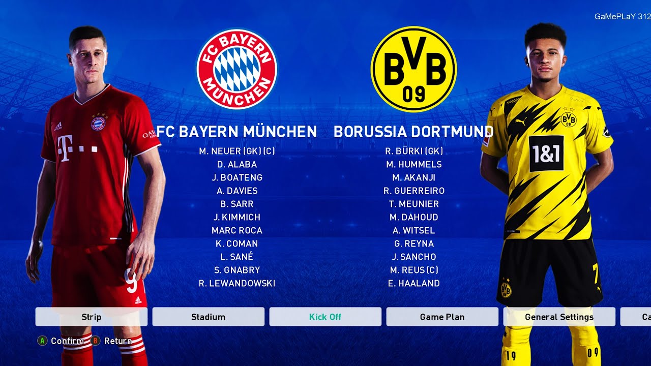 PES 2021 - Bayern Munich vs Borussia Dortmund - Full Match & Derby Match - Gameplay