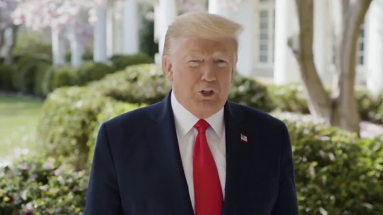 Presiden Amerika Serikat, Donald Trump Memberikan Pesan Semangat Kepada Warganya Melawan COVID-19