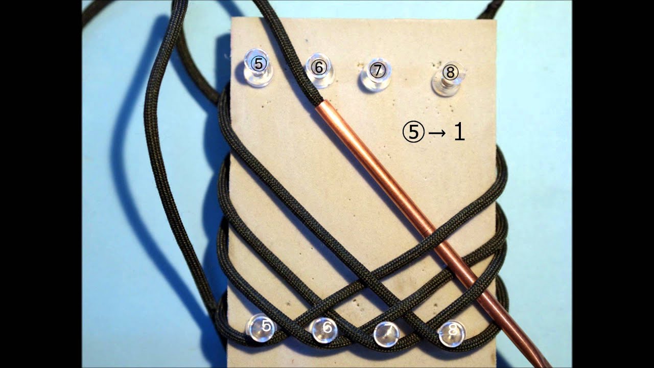 How to Tie a Paracord Turks head knot (Using board)(5L4B-7L6B-9L8B)