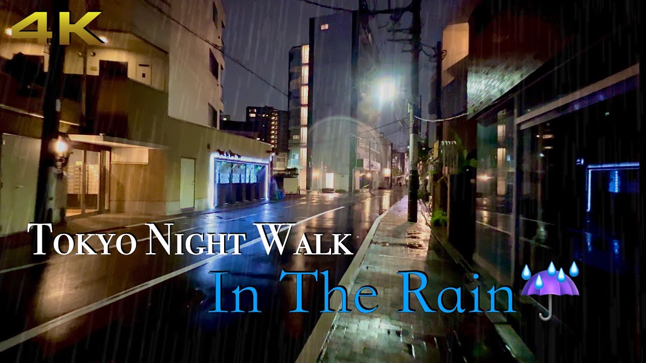 [4K] Tokyo Suburbs On A Rainy Night. #asmr #tokyo
