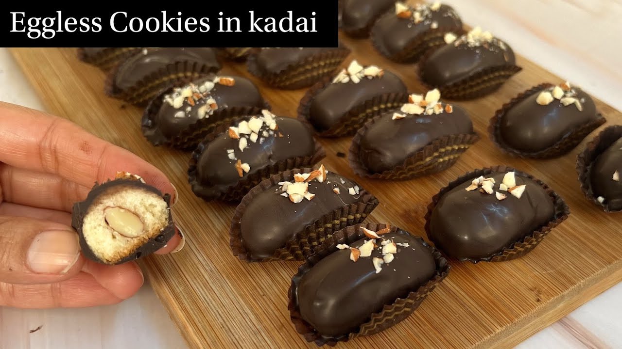 Eggless London Almond Cookies In kadai | No Oven, No Baking Powder, Baking Soda, Milk Powder Cookies