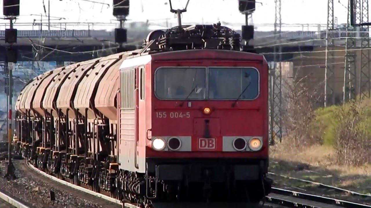 DB AG Kalizug mit BR 155 004-5 in Schönebeck (Elbe)