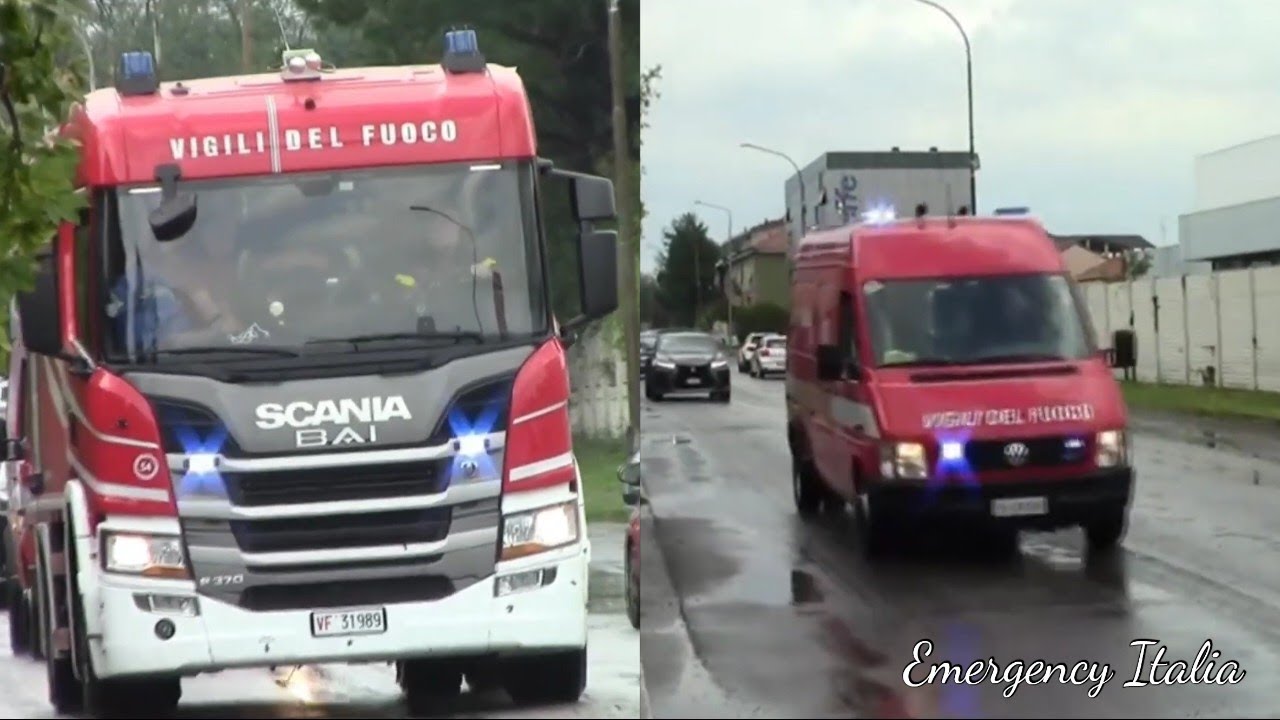[HORN] [HELLO] ABP Scania P370 + AF/POLI Carro Fiamma Vigili del Fuoco Lissone in sirena