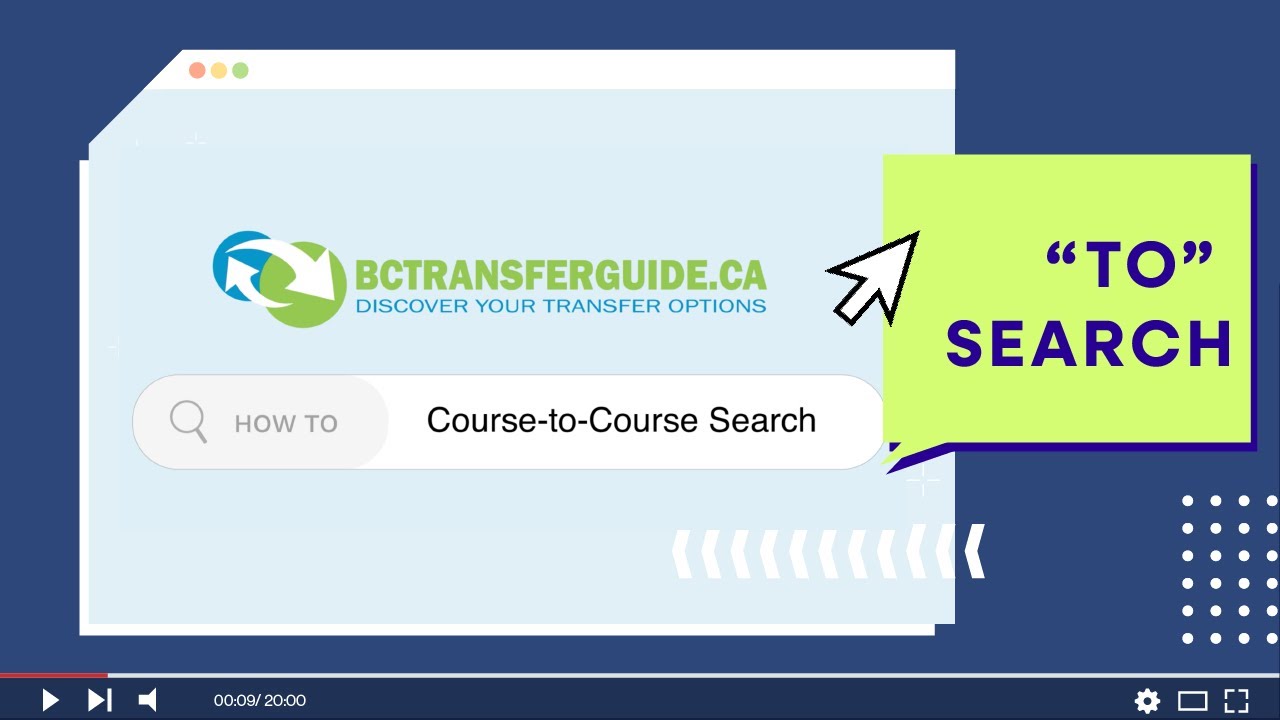 How to use the BC Transfer Guide Course-to-Course 
