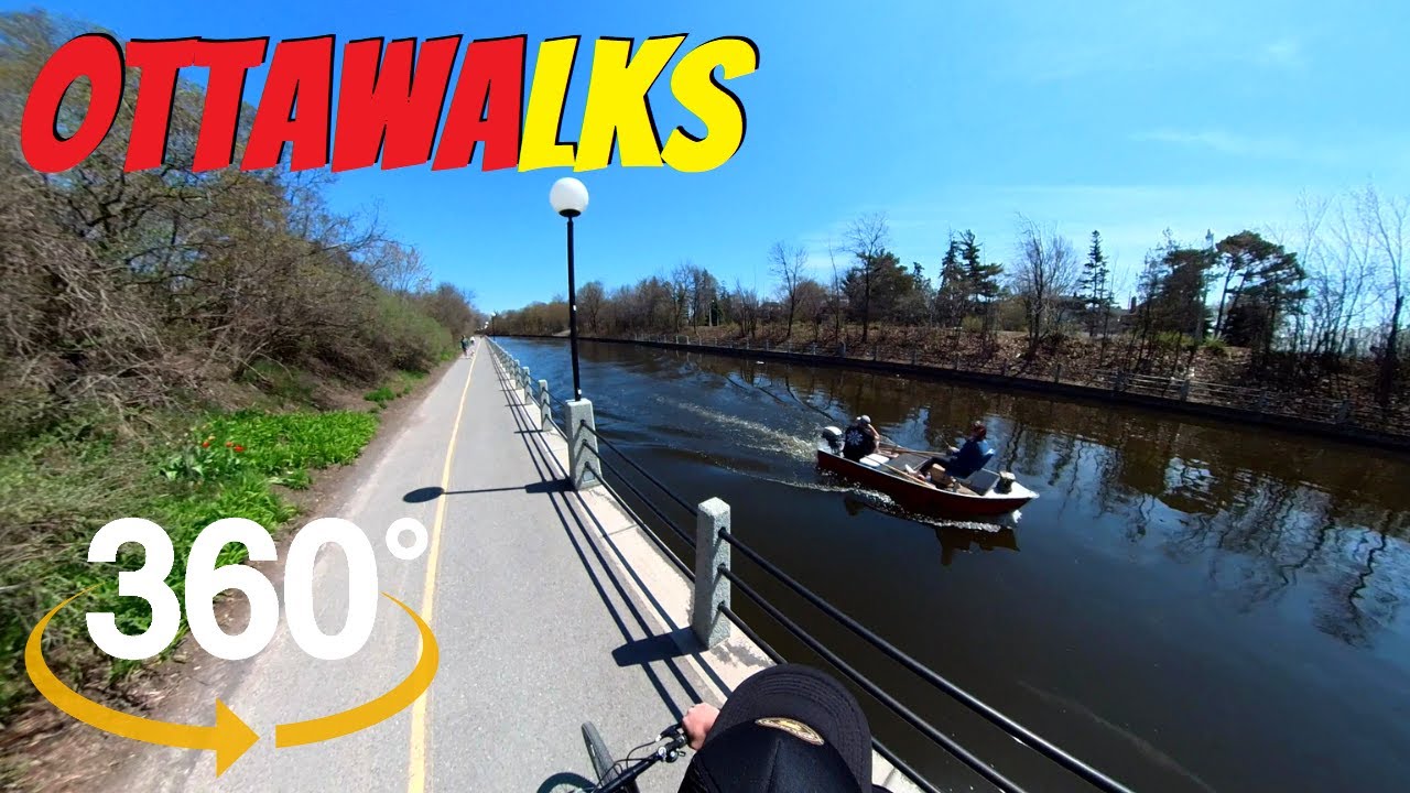 360° Rideau Canal bike ride from Dow's Lake to Lansdowne Park - Ottawa Tour spring 2022