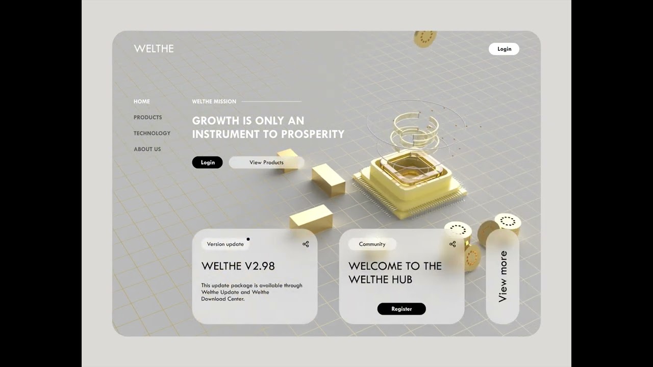 Fintech Website header 3D illustration / animation.