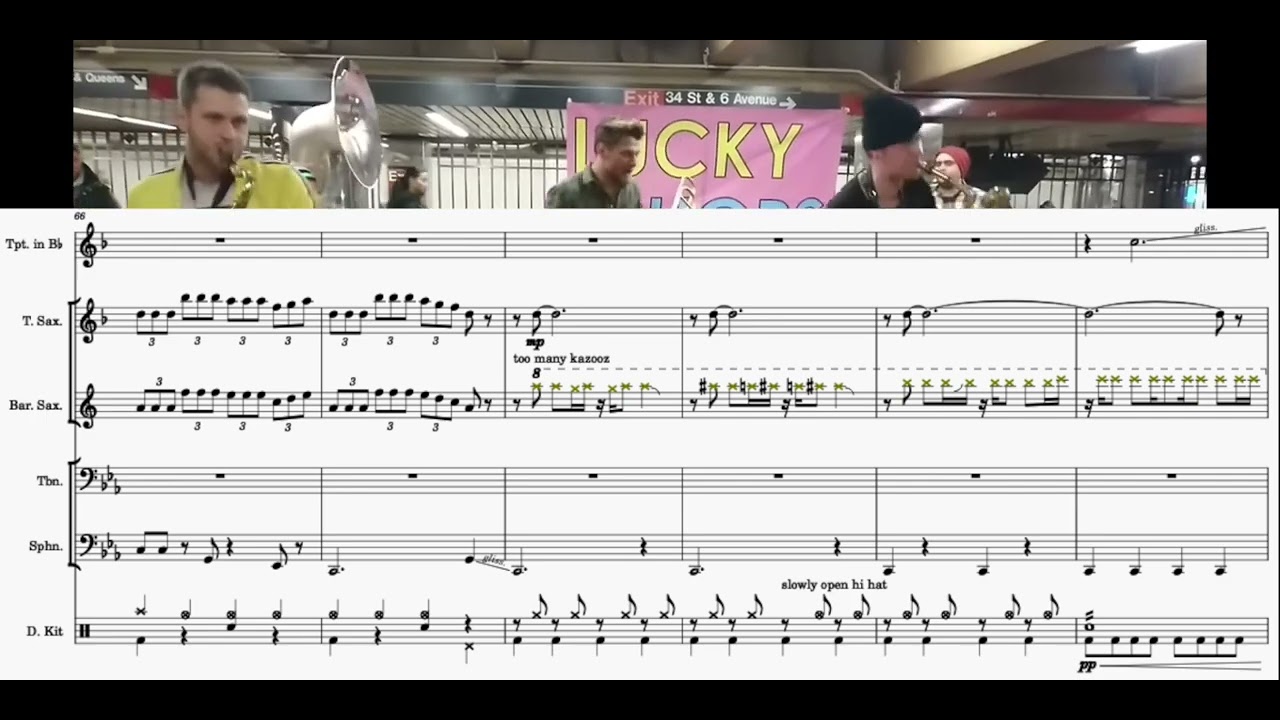 Lucky Chops - Funkytown/I Feel Good (Live) Transcription (with drumset included)