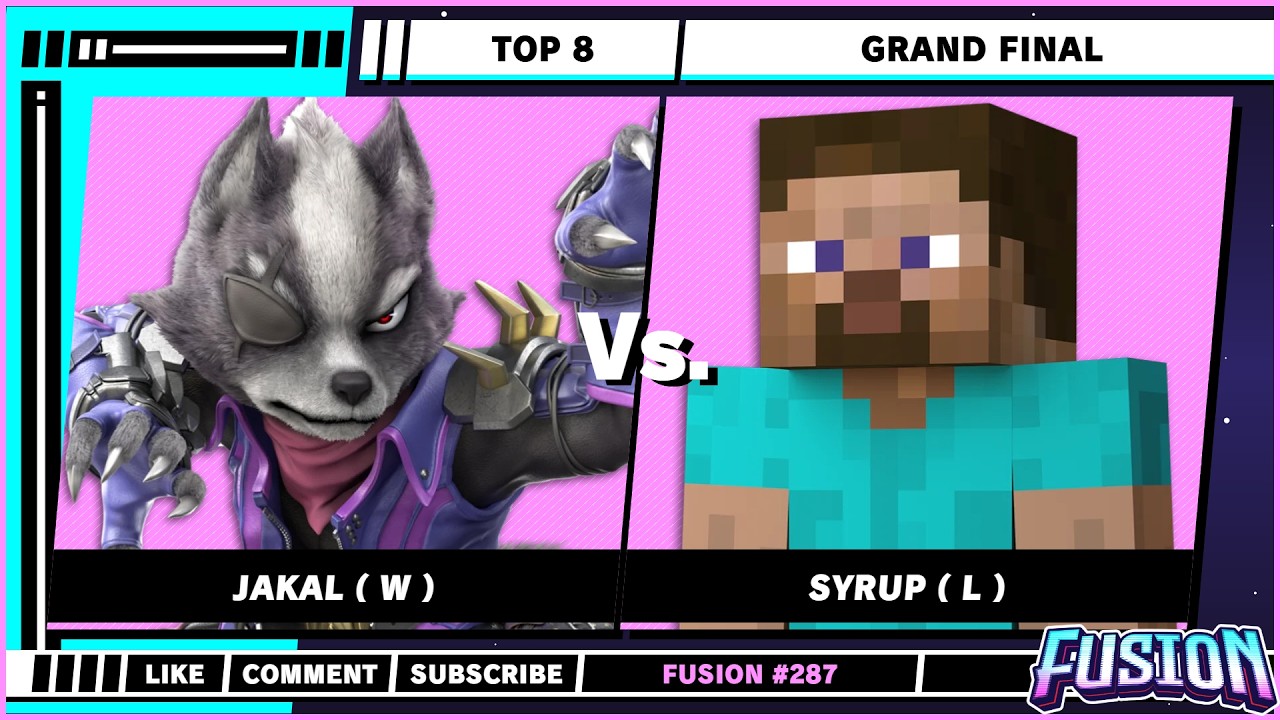 Fusion #287 - Top 8 - Grand Finals - Jakal ( W ) (Wolf) VS Syrup ( L ) (Steve) - SSBU