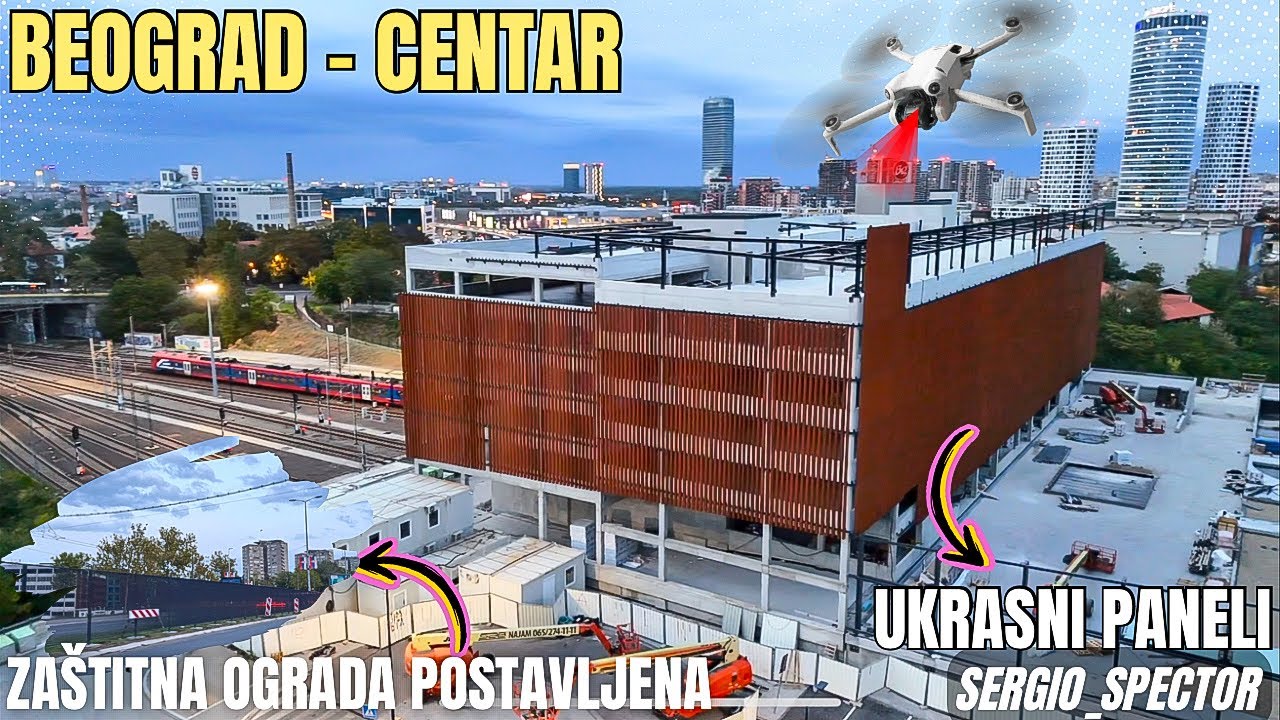 Postavljeni UKRASNI PANELI na GARAŽI, Železnička stanica Beograd - Centar, BAS stanica noću #beograd