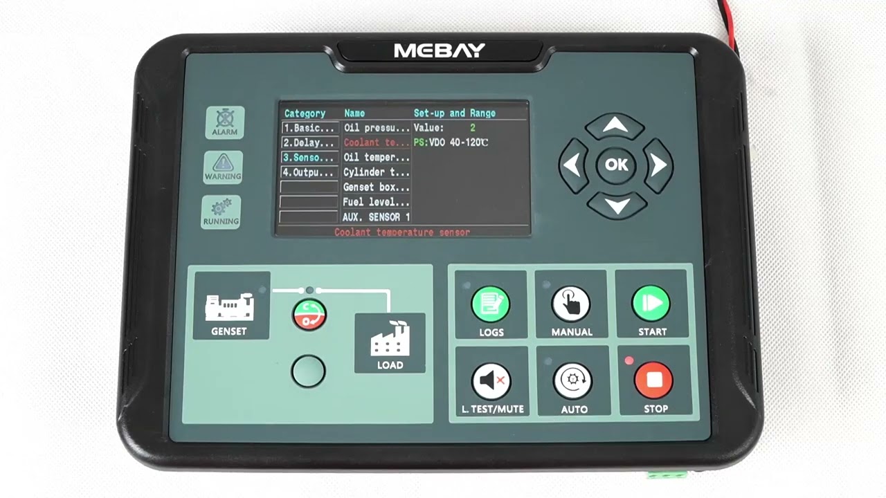 MEBAY Generator Controller DC90D supports choosing water temperature sensor type
