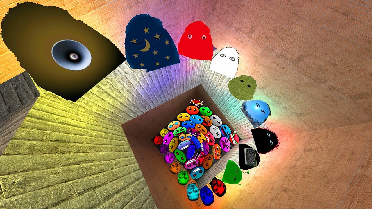 Angry Munci Family and Selene Family and Obunga Nextbot Lobotomy Dash Nextbots Chase me in Maze Gmod