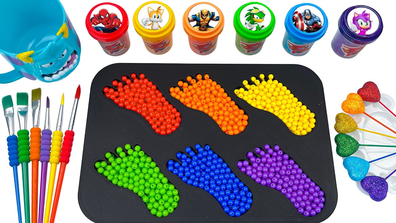 Satisfying Video | Rainbow Beads Matching Game 🌈 Fun Color Learning
