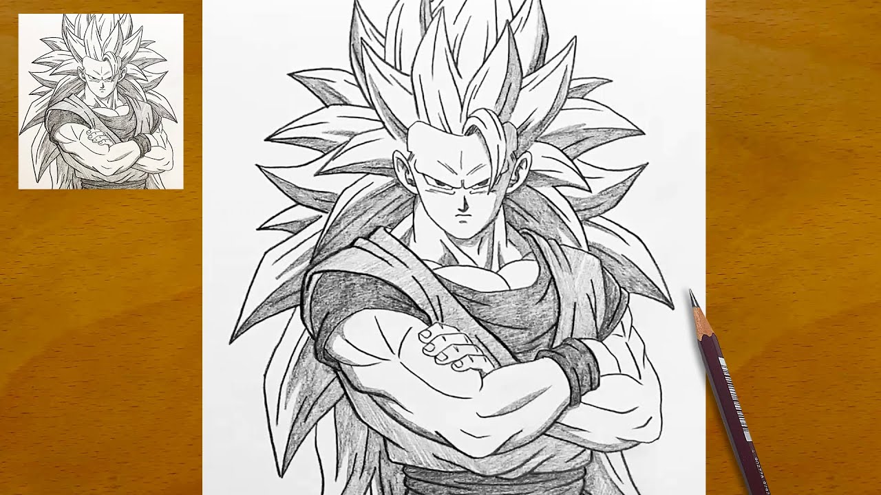 Comment dessiner Goku Super Saiyan 3 🔥 | Dessin &eacute;pique d'anime