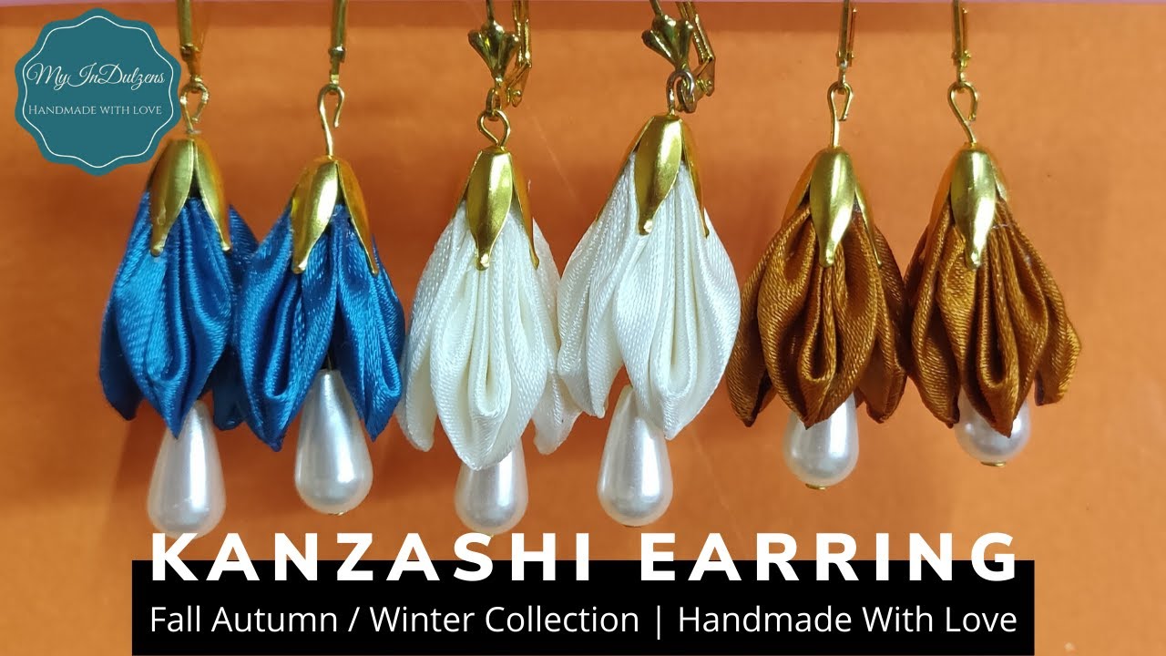 DIY Kanzashi Earring - Fall Autumn / Winter Collection | MyInDulzens
