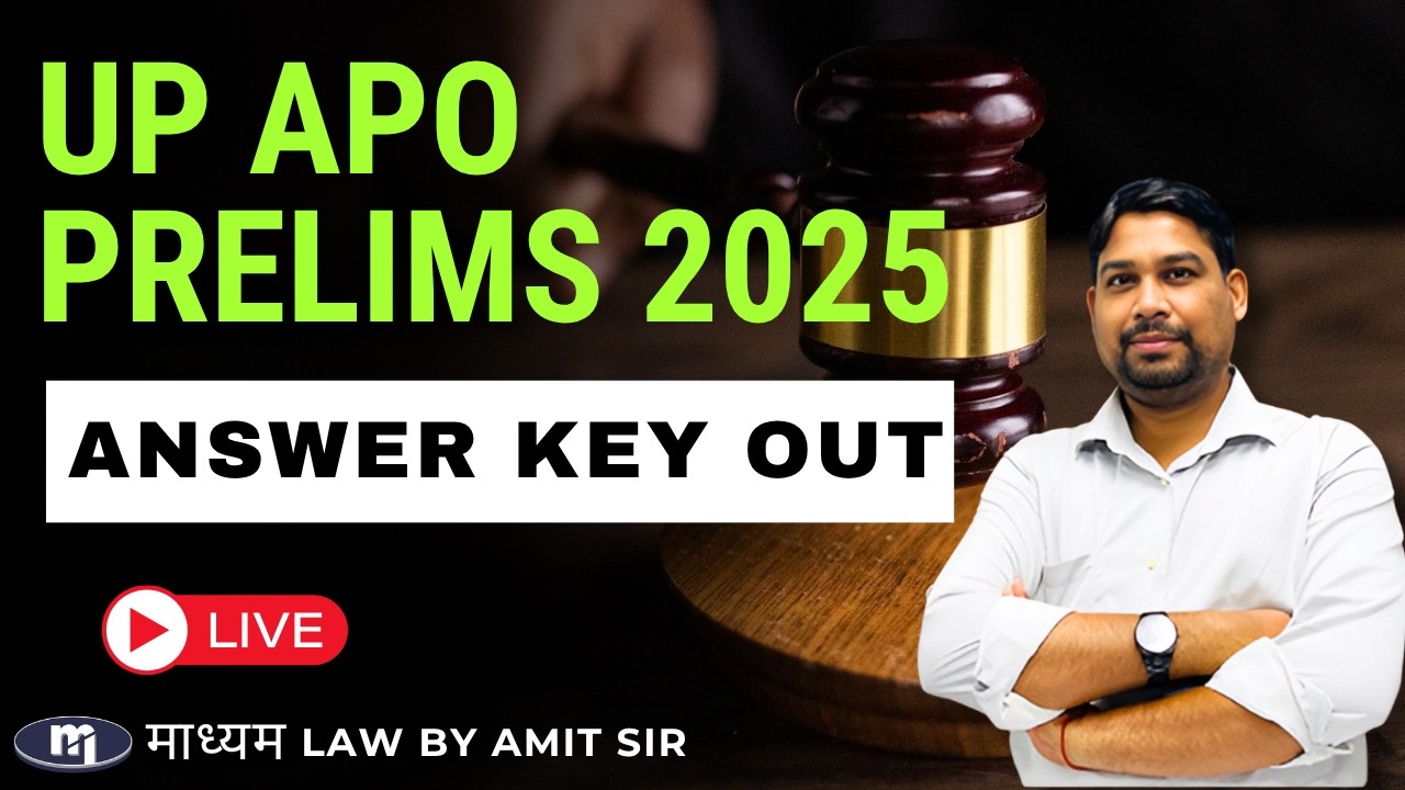 UP APO Exam-2025 Official Answer Key Out || Maadhyam Law By Amit Sir