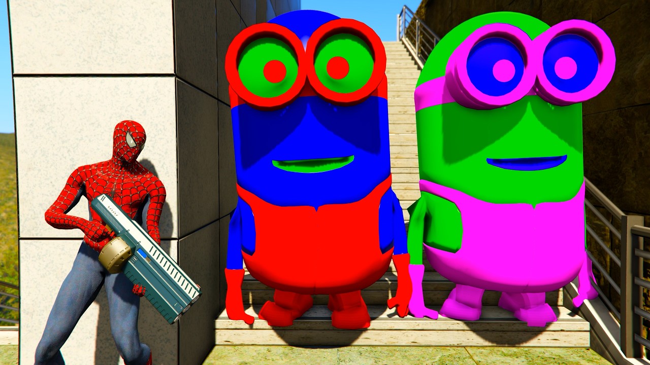GTA 5 Funny Ragdoll Spiderman vs Blue Minion Epic Episode #34