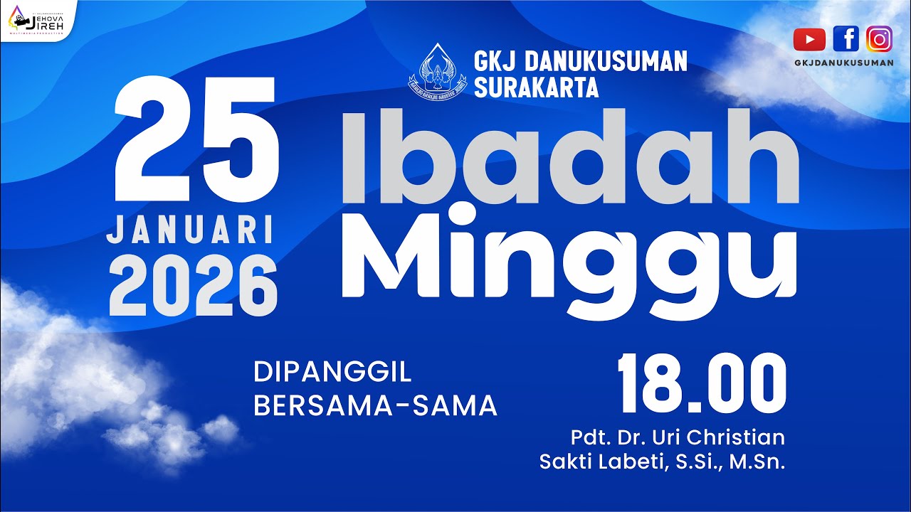 Ibadah Ekspresif Minggu 25 Januari 2026 I 18.00 WIB I oleh Pdt. Dr. Uri Christian S L, S.Si., M.Sn.