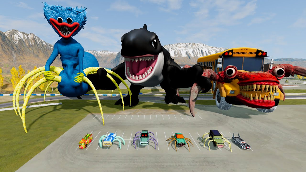 ALL MONSTERS Big & Small Cars with NEW SONIC THE HEDGEHOG & BUS EATER & CAR EATER – BeamNG Drive
