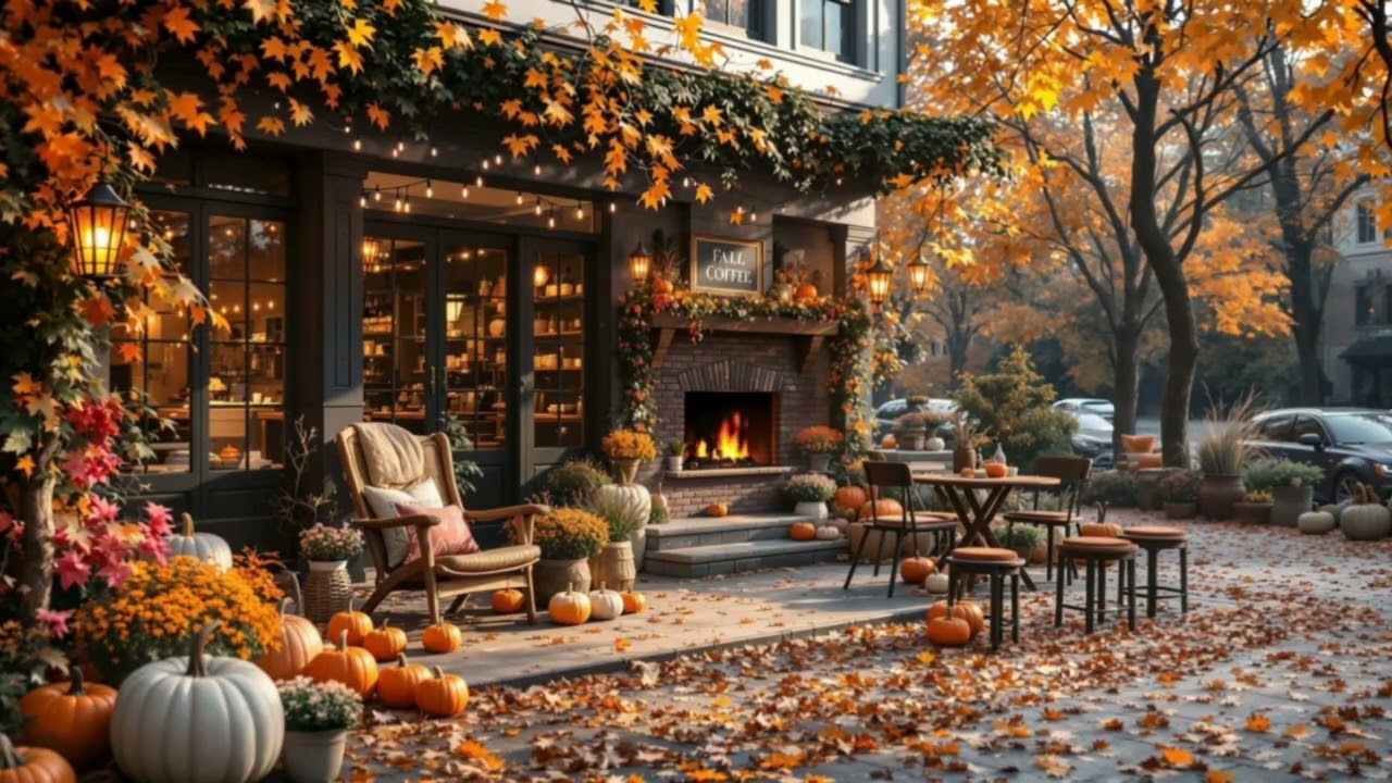Cozy Fall Coffee Shop Ambiance | Piano Music for Deep Focus and Relaxation