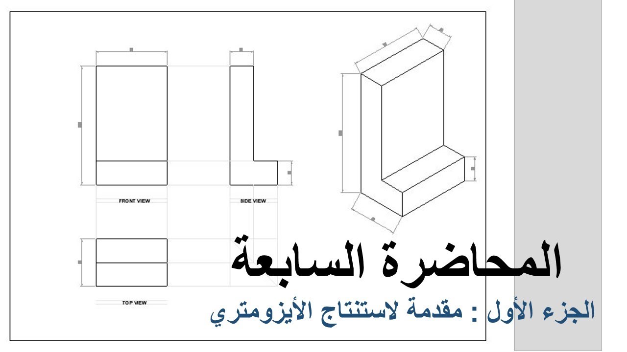 المحاضرة السابعة : جزء 1- إستنتاج الأيزومتري من 3 مساقط
