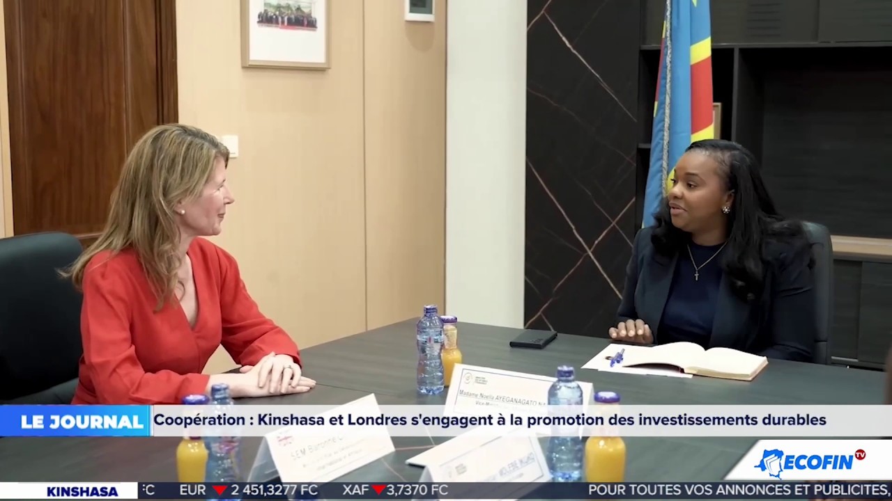 JT 12H 05 MARS : KINSHASA ET LONDRES S'ENGAGENT À LA PROMOTION DES INVESTISSEMENTS DURABLES