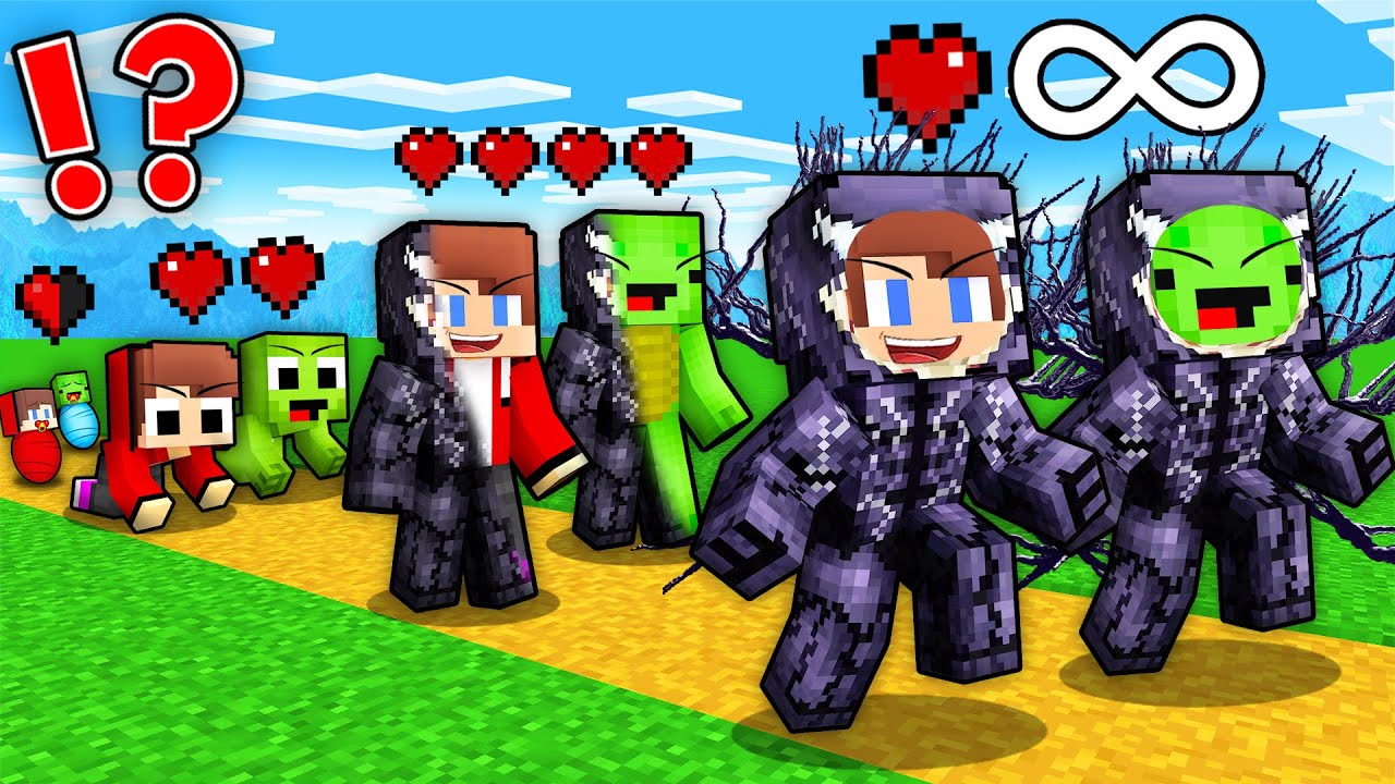 JJ and Mikey : VENOM Life Cycle Evolution in Minecraft - Maizen