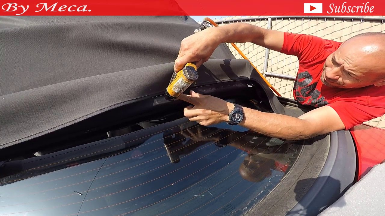 How to repair rear windows in a 2003 mustang convertible top