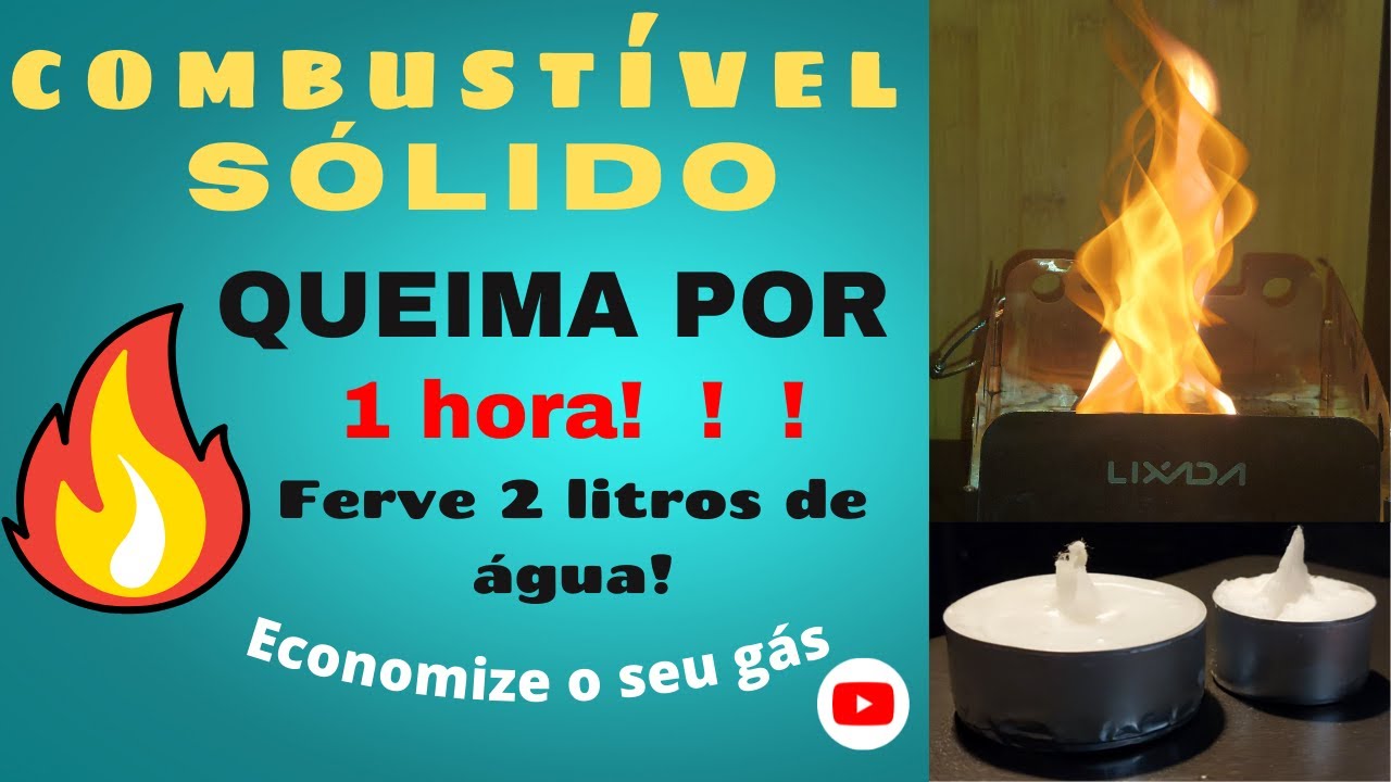 Combustível sólido para fogareiro - ferve 2L de água e queima por 1h